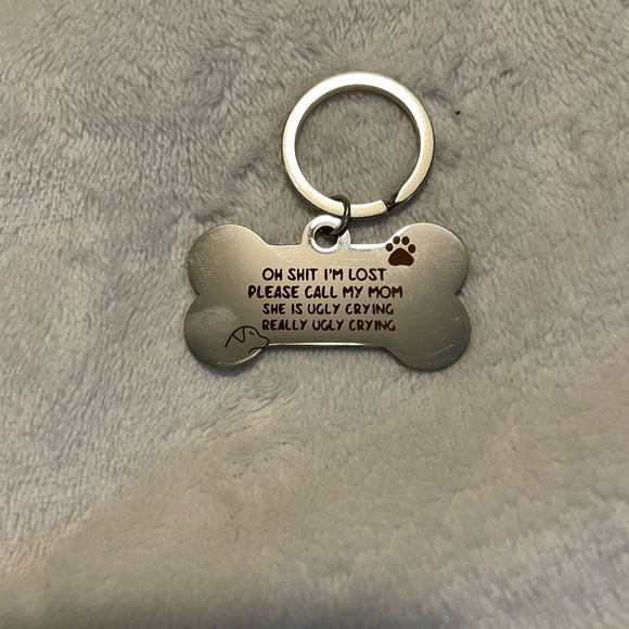 Humorous Silver Dog Bone ID Tag - Picture 2 of 6